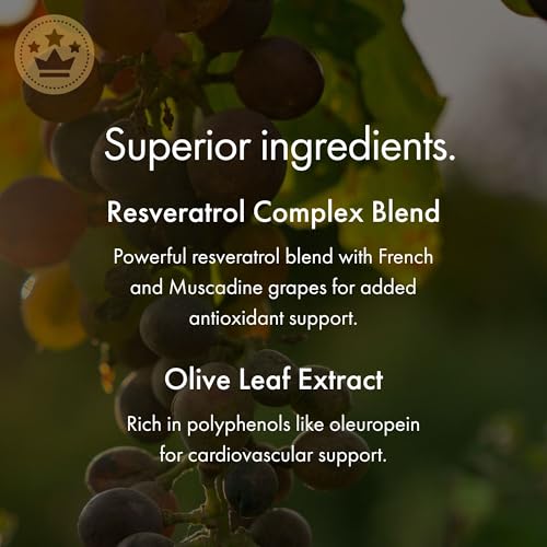 NAOMI Italian Citrus Bergamot 500mg with Resveratrol - Supports Healthy Cholesterol & Triglyceride Levels Already in Normal Range - Patented BergAmore® Extract, 7 Key Polyphenols, 30-Day Supply