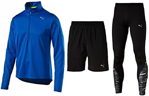 Amazon プーマ Puma メンズ ランニングウェア 3点セット 男性用 ランニング ジョギング Tシャツ パンツ タイツ トレーニング Puma C M 08 エレクトリックブルー シャツ 通販