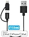 HomeSpot Charger, 5 Inches Short 2-in-1 8pin & Micro USB 8 Pin Compatible with iPhone 7 Plus 6S 5, iPhone SE, iPad 4 Air 2 Mini 4 3 iPad Pro (1 Pack - Black)