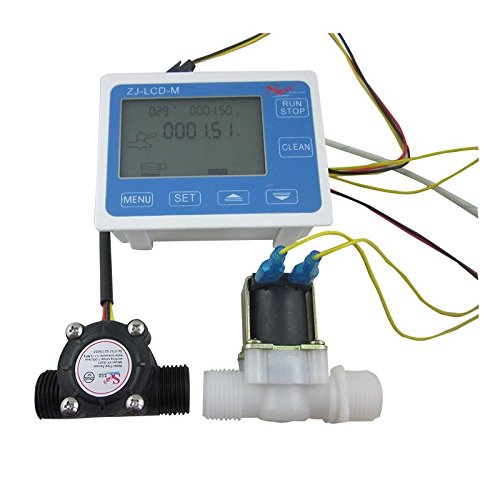 DIGITEN G1/2" Water Flow Control LCD Display+Flow Sensor Meter+Solenoid Valve Gauge New