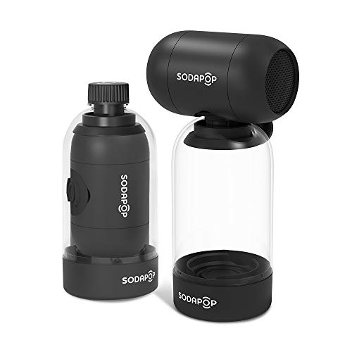 SODAPOP Portable Bluetooth Speaker – Portable Wireless Speaker, Loud Dual Stereo Sound, Rich Bass, 30 Hour Playtime, Built-in Mic, Splash Resistant, Superior Sound for Party, Travel, Beach – Black