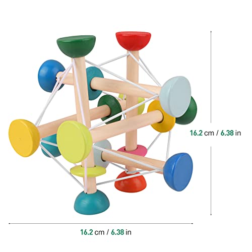 WODI Wooden Baby Rattle Toys Natural Wood Grasping Toys Motor Skill