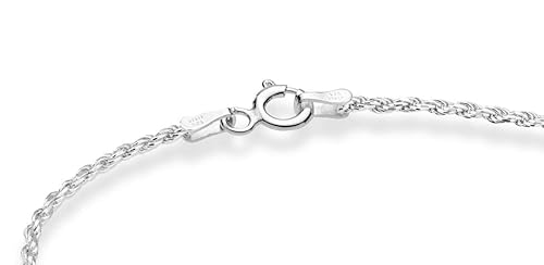 Miabella 925 Sterling Silver Solid Diamond-Cut Braided Rope