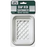 White Plastic Soap Dish with drain by HomeAide
