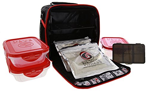 6 Pack Fitness Cube Americas #1 Choice in Meal Management 3 - Meal (Black/Red) - Thumbnail 3