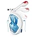 MYTHQUATE Full Face Snorkel Mask - Foldable Tube Easy Breath Anti-Fog Anti-Leak - 180° Panoramic Viewing Area - Ideal for Adults Youth Swimming Snorkeling Diving and Scuba with eBook Guide