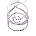 kelistom Handmade Braided Wax Rope Adjustable Strand Wrap Bracelet Set Waterproof Wave Shell Charm Stretch Knot String Thread Bracelets Friendship Jewelry pink