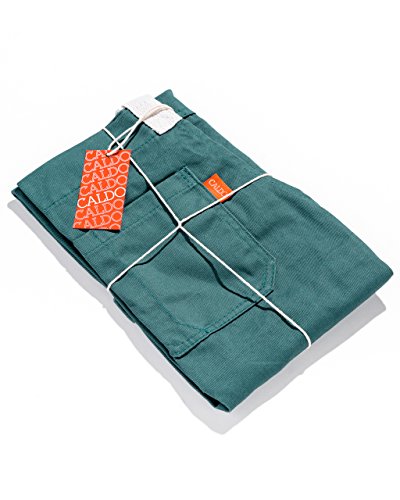 Caldo Cotton Kitchen Apron - Mens and Womens Professional Chef Bib Apron - Adjustable Straps with Pockets and Towel Loop (Spruce)