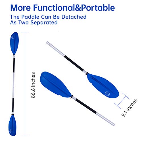 BORUIMA Kayak Paddles,86 inch Floating Kayaking Oars with Aluminum