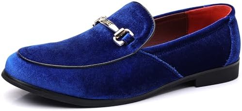 Amazon.com | FERUCCI Handmade Men Plain Royal Blue Velvet  display picture 2