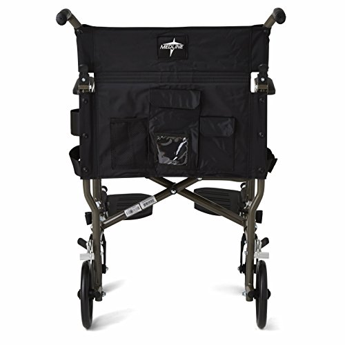 Medline Ultralight Transport Wheelchair with 19” Wide Seat, Folding