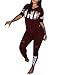Adogirl Women's 2 Piece Outfits Tracksuits V Neck Tops and Skinny Pants Jog Set