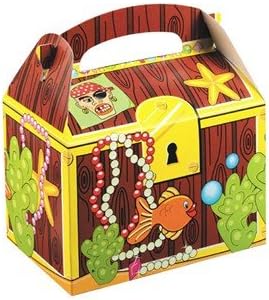 24 Childrens Kids Pirate Treasure Chest Carry Food Meal Picnic Birthday Party Bag Boxes