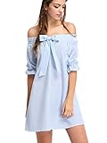 Milumia Women's Off The Shoulder Striped Bow Shift Dress