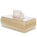 Creative Scents Shannon Rectangular Tissue Box Cover, Decorative Bath Tissues Paper Napkin Holder- Resin Rectangle Napkins Container- Durable Bottom Slider- for Elegant Bathroom Décor