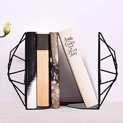 DR.DUDU Decorative Metal Bookend, Black Non Skid Book End for Home Office Decorate No Scratch for Shelves and Furniture