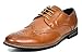 Bruno MARC FLORENCE Men's Oxford Modern Classic Brogue Lace Up Leather Lined Perforated Wing-tip Dress Oxfords Shoes