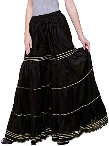TNQ Women's Mid-Rise Gharara Palazzo Pants with Elasticated Waist (Free Size)