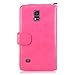 for Samsung Galaxy Note 4 Case - Cellularvilla Pu Leather flip Wallet Bag Pouch Case with Credit Card Slots Pockets Cover for Samsung Galaxy Note 4 SM-N910S / SM-N910C (Hot Pink)