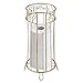 mDesign Decorative Free Standing Toilet Paper Holder Stand with Storage for 3 Rolls of Toilet Tissue - for Bathroom/Powder Room - Holds Mega Rolls - Durable Metal Wire Design - Pearl Champagne