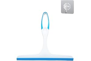 Shine Hand Held Rubber Glass Squeegee for Shower, Glass Door, Car Windows - Multifunctional Tool With Hanging Hole