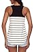 La Volupte Women's Summer Casual Color Block Striped Loose Fit Cami Tank Tops
