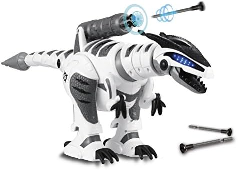YeeZee Figure Gesture Rmote Control Dinasour, Walking, Dancing, Progammable Shotting REX (White)