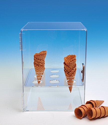 Cone Cabinet for Sugar or Waffle Cones | Choice Acrylic Display Brand | Includes Free Grocery Tote