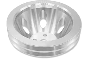 IMOOA Short Water Pump Pulley Double Groove SWP For Chevy SBC 283 305 327 350 383 400 1955-1968 Polished Aluminum