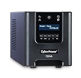 CyberPower PR750LCD Smart App Sinewave UPS System, 750VA/525W, 6 Outlets, AVR, Mini-Tower