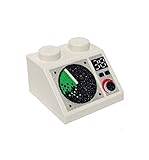 Lego Parts: Slope 45º 2 x 2 Decorated with Radar Screen Pattern (White)