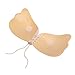 WELOVE Invisible Bra Self Adhesive Bra Strapless Backless Silicone Push-up Bras for Women Nude D