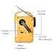 HOSHINE Multi-Functional 4-Way Powered LED Camping Lantern & Flashlight with AM/FM Radio & Cell Phone Charger, Color Yellow