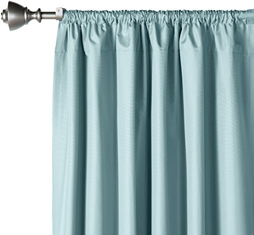 image for AmazonBasics Room Darkening Blackout Window Curtains with Tie Backs Se