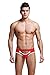 ONEFIT Men's Sexy Backless Underwear Brief Bikini Double Thongs Jockstrap G-string, Medium, Red