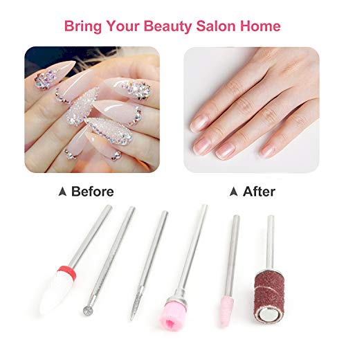 Portable 30000RPM Electric Nail Drill, Lightimetunnel Light Electrical Professional Nail File Kit for Acrylic Gel Nails Manicure Pedicure Polishing Shape Tools for Home Salon Use