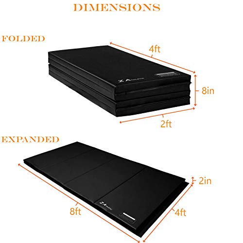 Z Athletic 4ft x 8ft x 2in Gymnastics Folding Exercise Gym Mat 4 Panel