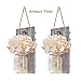 2 Pcs Mason Jar Lights l Premium Mason Jar Sconces with 6 Hours Timer Mason Jars Lights with Silk Hydrangea for Home Décor Perfect as a Gift on Birthday Wedding Anniversary and more