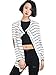 Choies Women's Cotton Stripes Fall Cardigan Sweater With PU Elbow Water XL