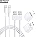 iPhone Charger, Lightning Cable with Travel Adapter Wall Charger, iPhone Charger Wire Data Sync Charging Cord Compatible with iPhone X/8 Plus/7 Plus/6S/6 Plus/6S Plus/5/5S/5C/XS/XR/XS Max [2-Pack]