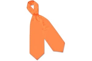 Vesuvio Napoli ASCOT Solid ORANGE Color Cravat Men's Neck Tie