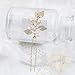Artio Leaf Wedding Hair Pins Accessories with Beads for Brides and Bridesmaids 3 PCS (HP-9558)