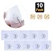 Bariicare Adhesive Wall Hooks,10 PCS 13lb Max Transparent Heavy Duty Hooks with No Scratch, Waterproof and Oil Proof for Bathroom, Bedroom, Kitchen, Refrigerator Door, Wall primary
