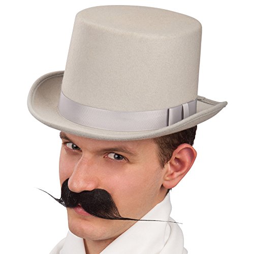 Carnival 06123 Luxury Cylinder Hat Wool Felt Grey Height 13 cm Size 59