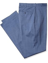 Savane - Pantalón de vestir para hombre grande y alto, parte delantera plana, elástico