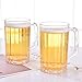 Plastic Beer Glasses Clear Drink Party Cups Picnic Drinking Mug Tankards, Great as a Beer Gift, Pack of 2