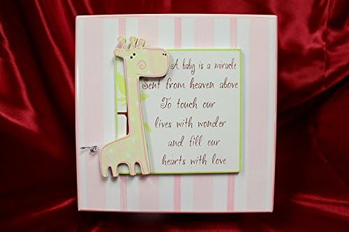 Pink And White Baby Keepsake Memory Box Giraffe A Baby Is A Miracle Large SG1287