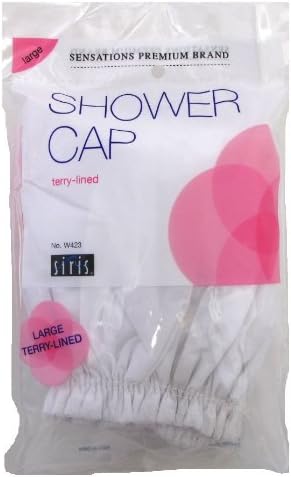 Siris Shower Cap Large Terry Lined Vinyl (3-Pack) with Free Nail File