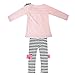 Lisli New Kids Girls Bow Striped Leggings Suit Long Sleeve Shirts Tops Sets Two-piece Suit (5-6Y(130))