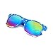 SHADERZ Classic Navy Frame Retro 80's American America Sunglasses Gold Lenses (Multicolor)